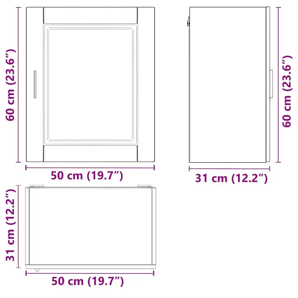 Kitchen Cabinets White 2 Piece Wall Mounted Engineered Wood Storage Cupboards