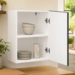 Compact White Wall Cabinet for Kitchen Storage Needs