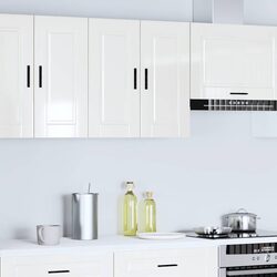 Kitchen Wall Cabinet White High Gloss Engineered Wood Storage Cupboard Door