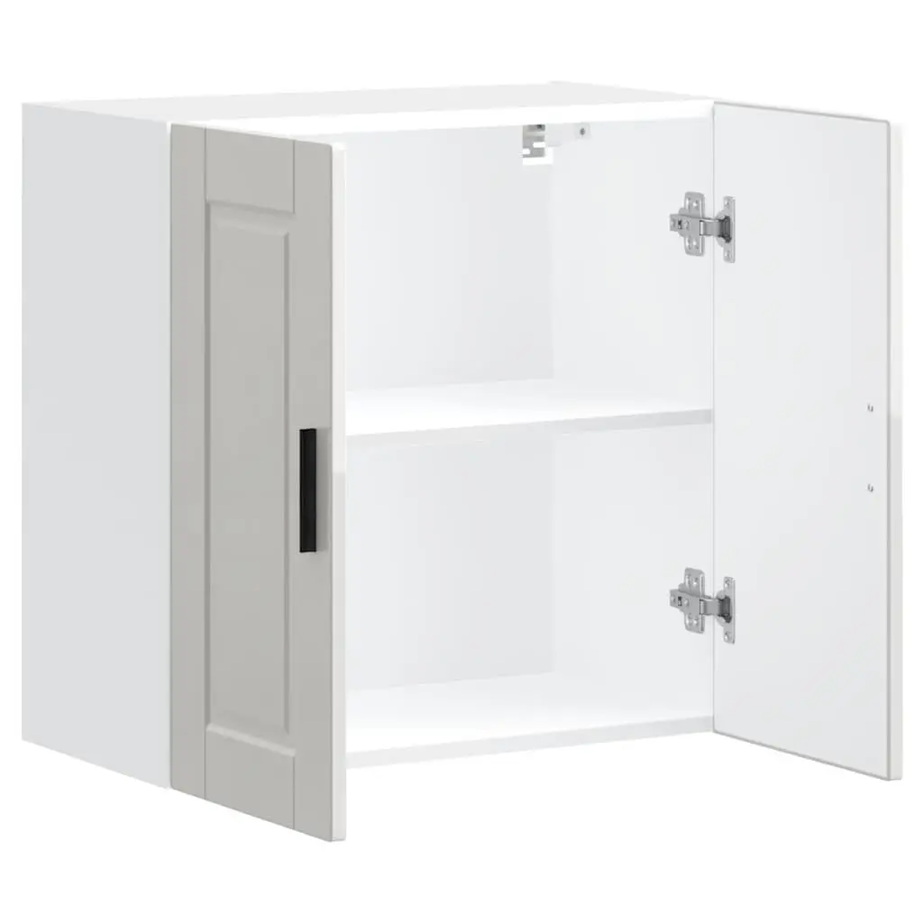 Kitchen Wall Cabinet White High Gloss Engineered Wood Storage Cupboard Door