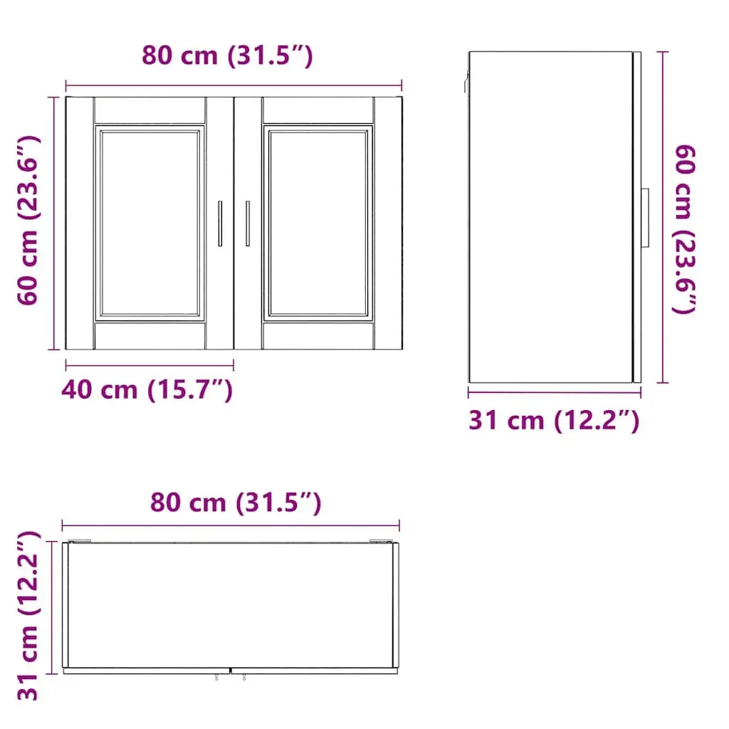 Kitchen Wall Cabinet White Engineered Wood Storage Cupboard Organiser Shelving