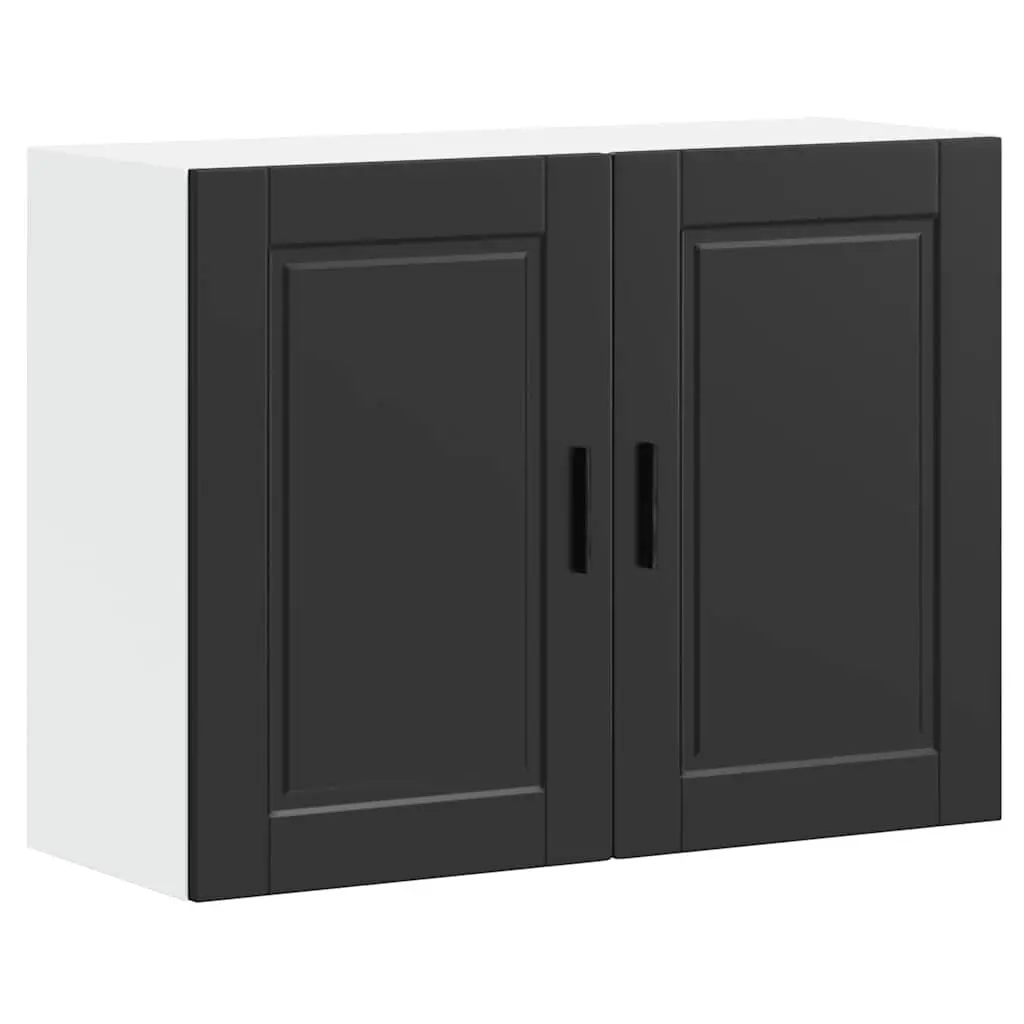Engineered Wood Kitchen Wall Storage Cabinet Black Concealed Door Organiser