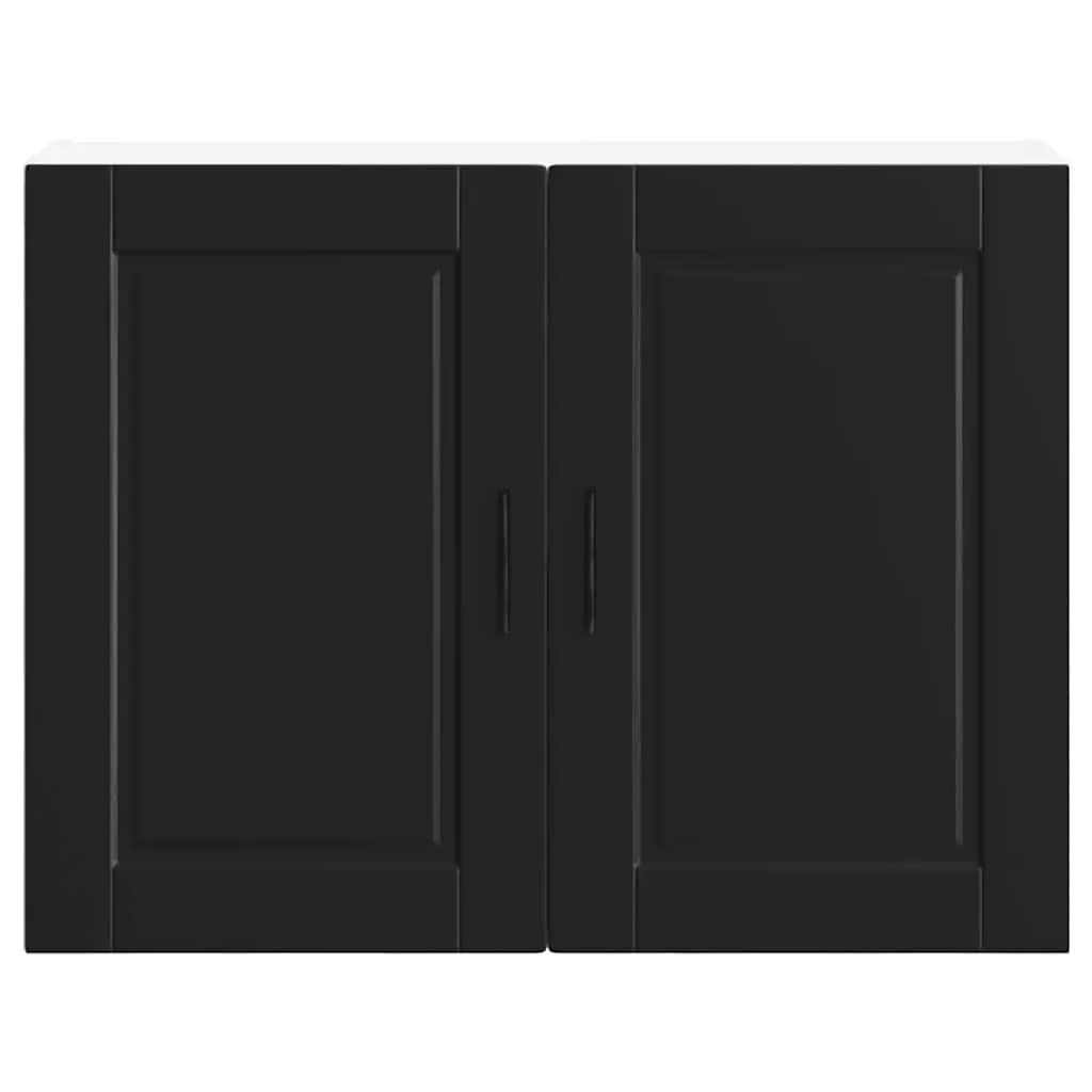 Engineered Wood Kitchen Wall Storage Cabinet Black Concealed Door Organiser