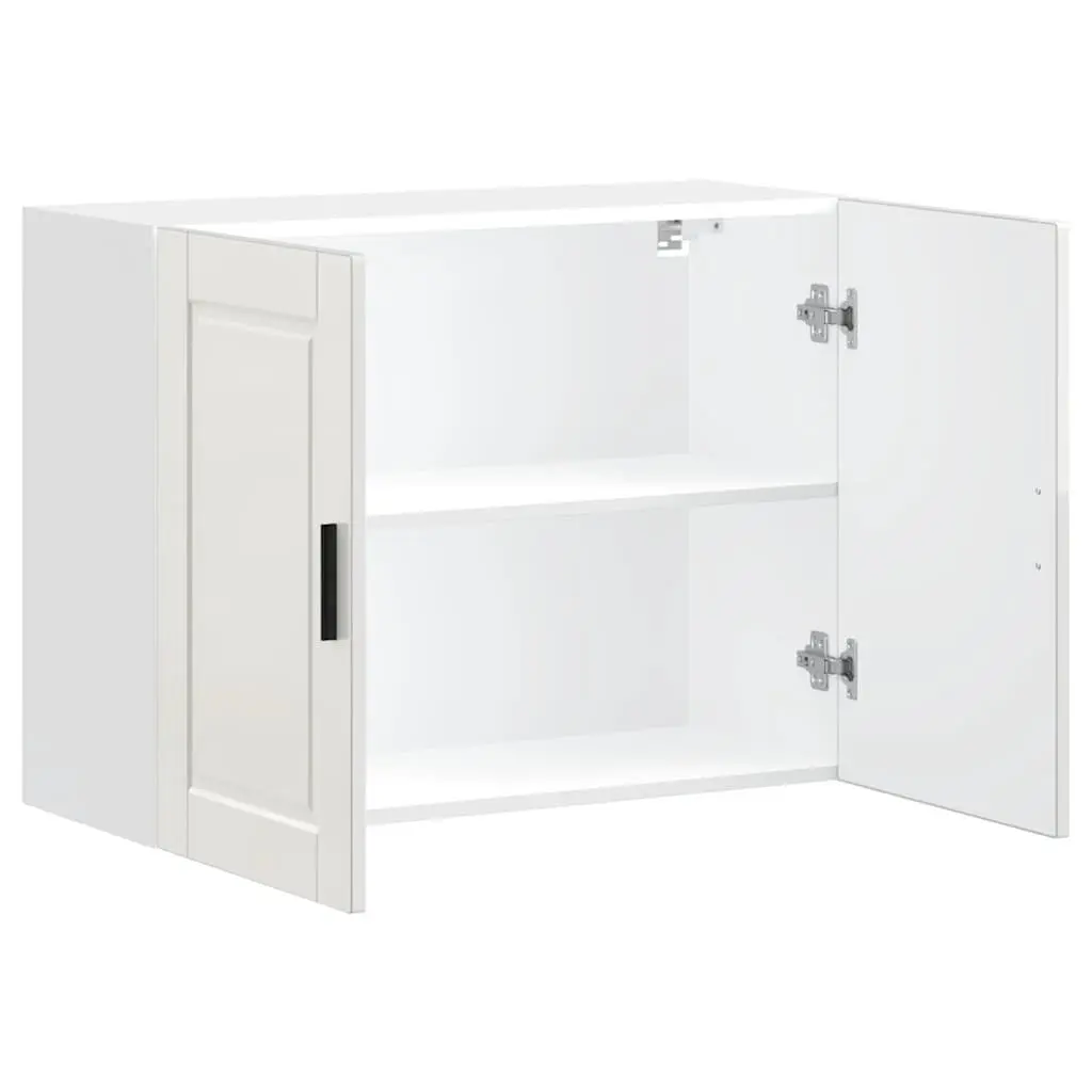 Kitchen Cabinet White High Gloss Engineered Wood Wall-Mounted Storage Cupboard Organiser