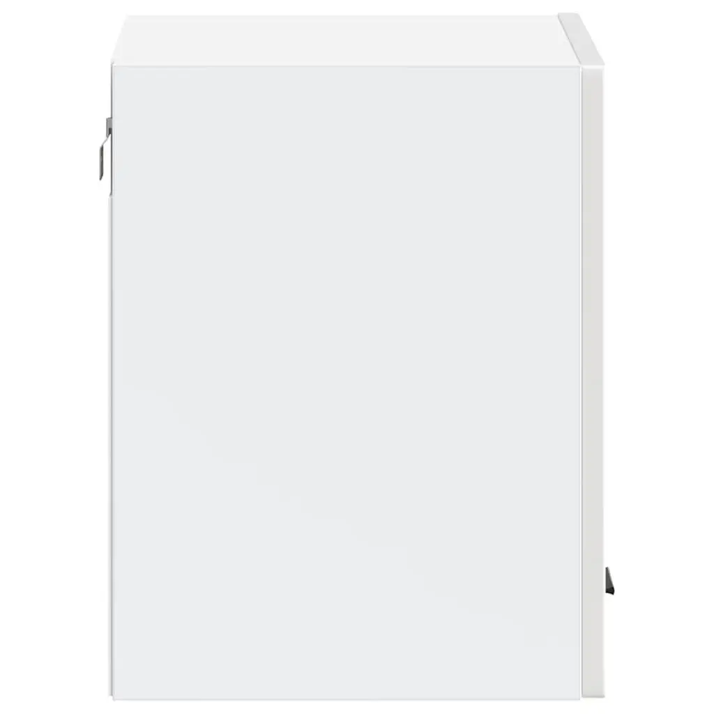 Wall-Mounted Kitchen Cabinet Engineered Wood White High Gloss Storage Unit