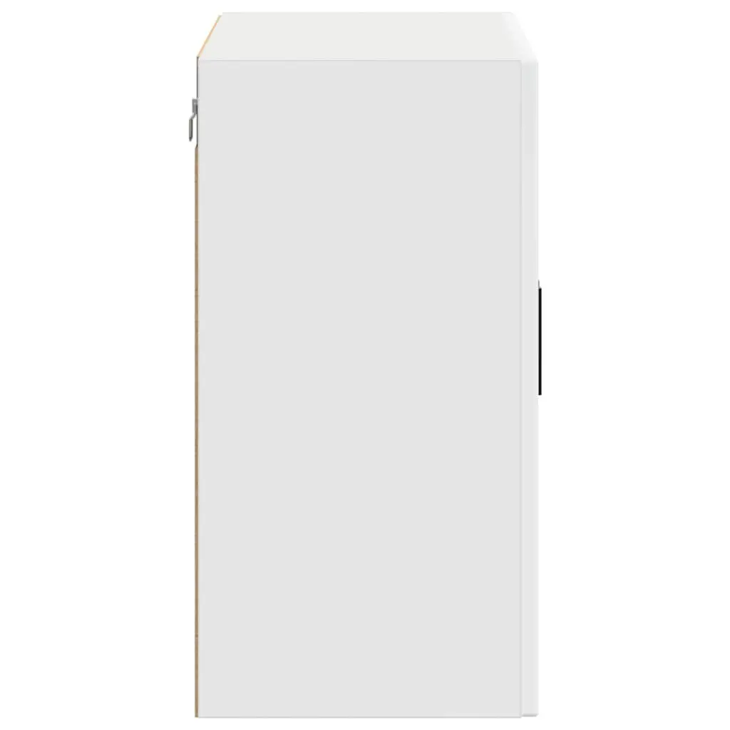 Kitchen Wall Cabinet White Engineered Wood Glass Door Wall Mounted Storage Unit