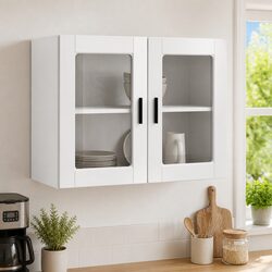 Wall-Mounted Storage Cabinet with Glass Door