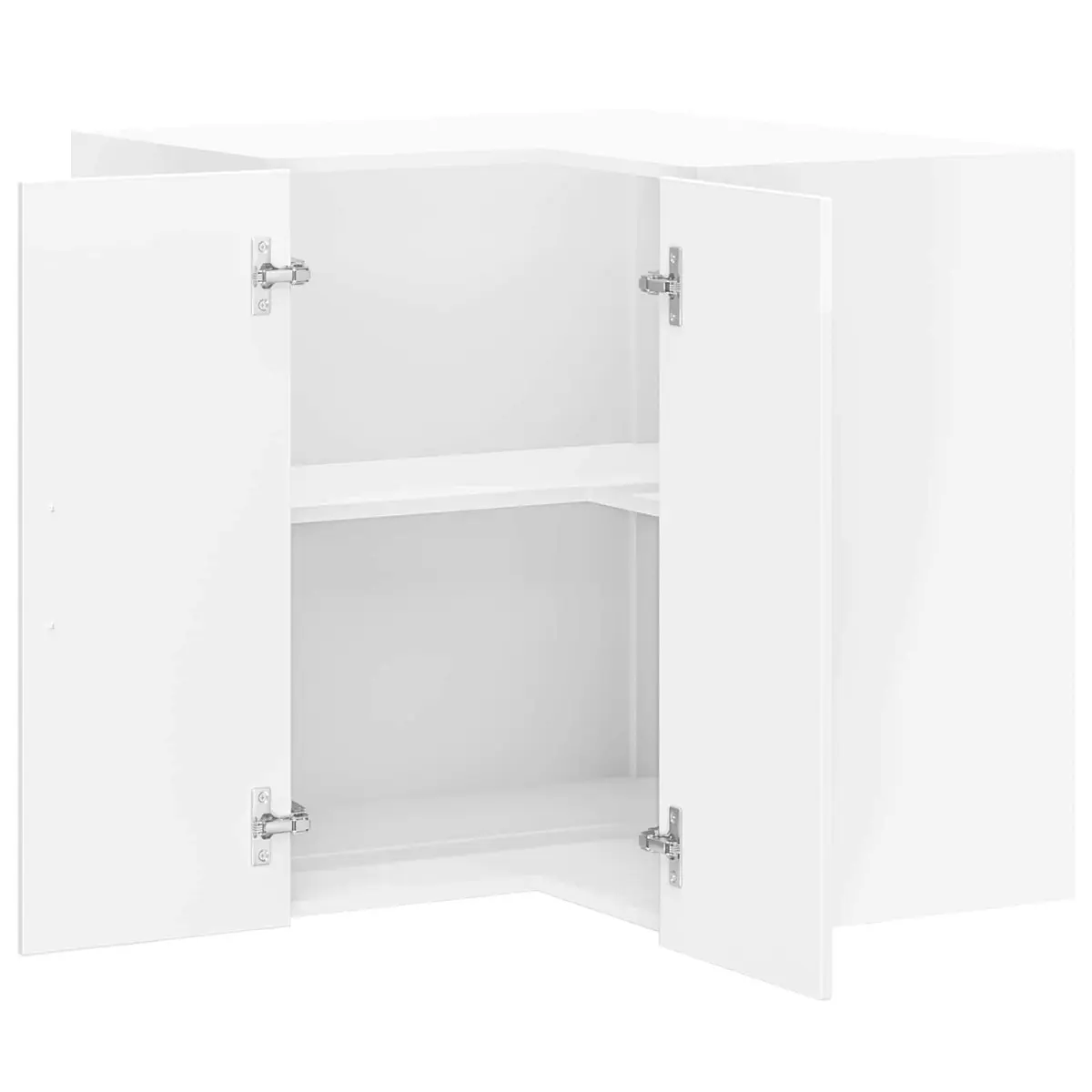 Kitchen Wall Corner Cabinet White Engineered Wood High Gloss Storage Cupboard