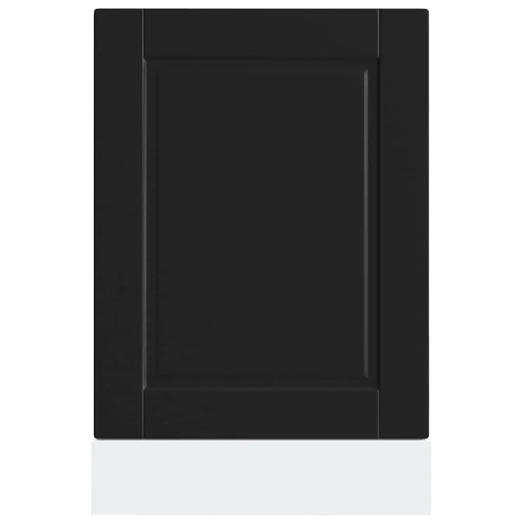 Dishwasher Panel Black Engineered Wood 45x57cm Smooth Surface Durable
