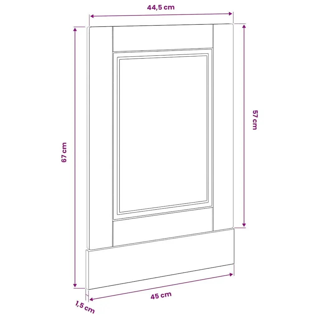 Dishwasher Panel White High Gloss Engineered Wood Front Cover
