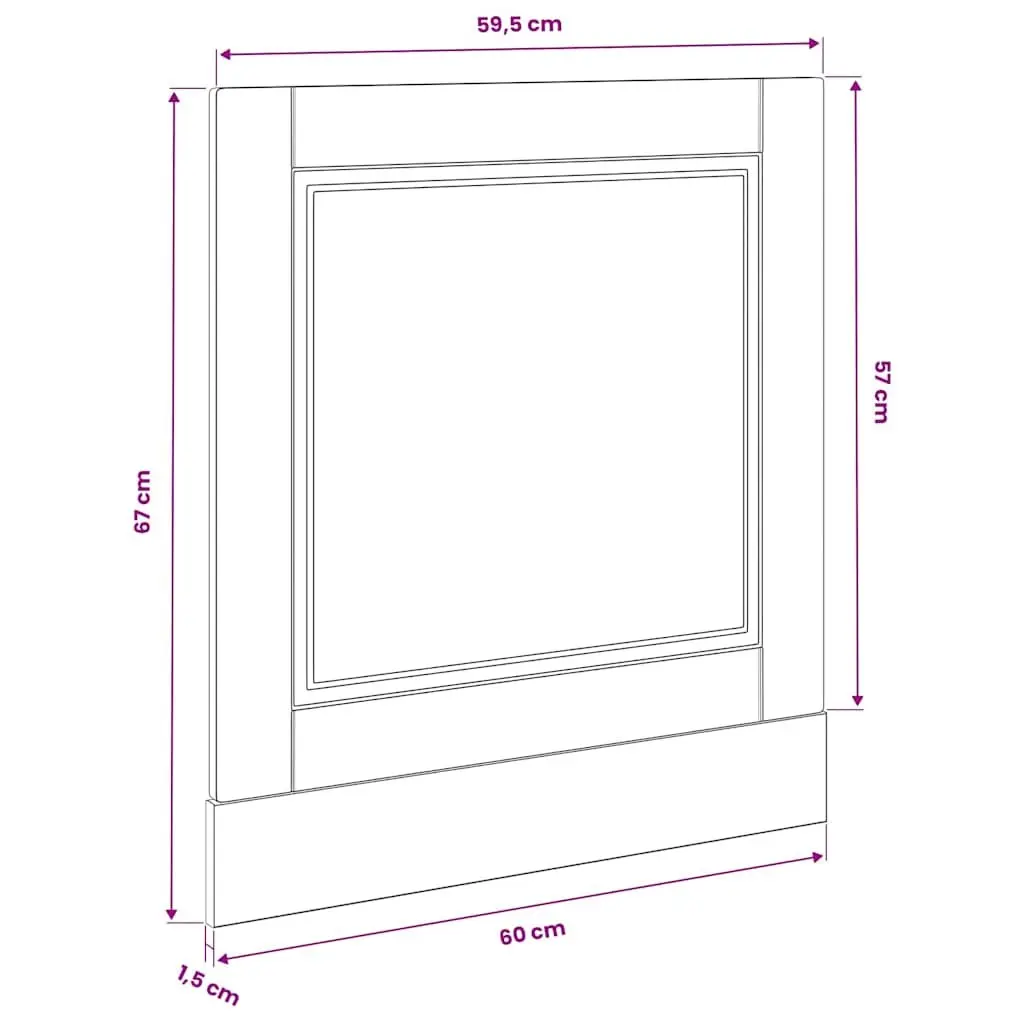 Dishwasher Panel White High Gloss Kitchen Cabinet Front Cover Engineered Wood