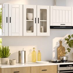 White Wall-Mounted Kitchen Cabinet with Storage