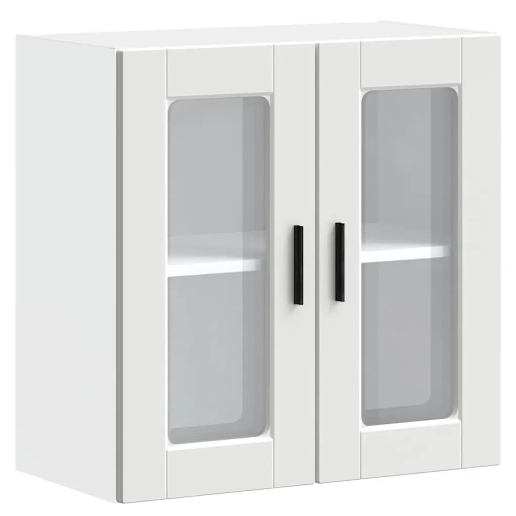 Kitchen Cabinet White Wall-Mounted Glass Door Storage Organiser