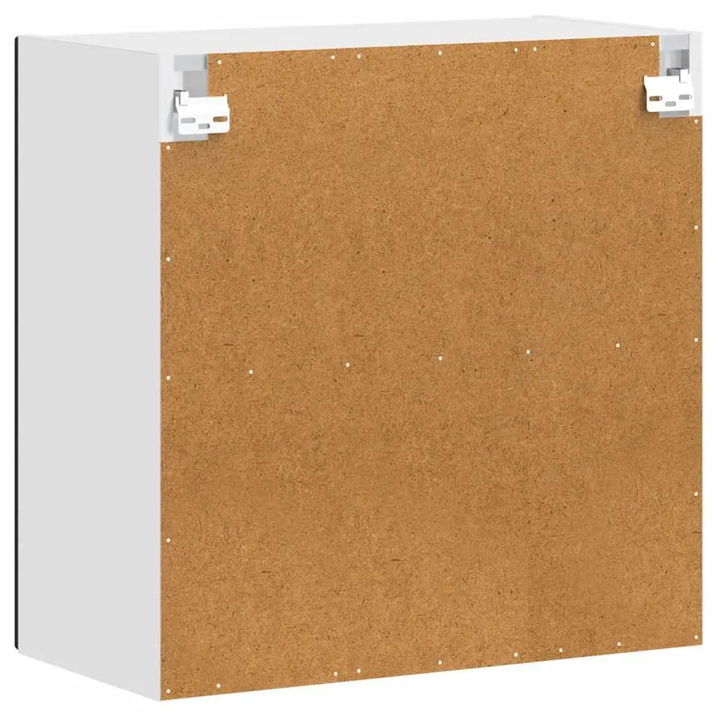Black Kitchen Cabinet Wall-Mounted Storage Organiser with Glass Door