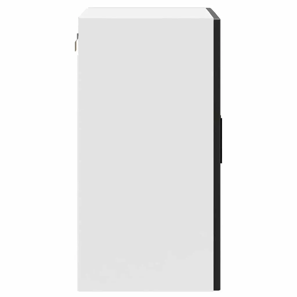 Black Kitchen Cabinet Wall-Mounted Storage Organiser with Glass Door