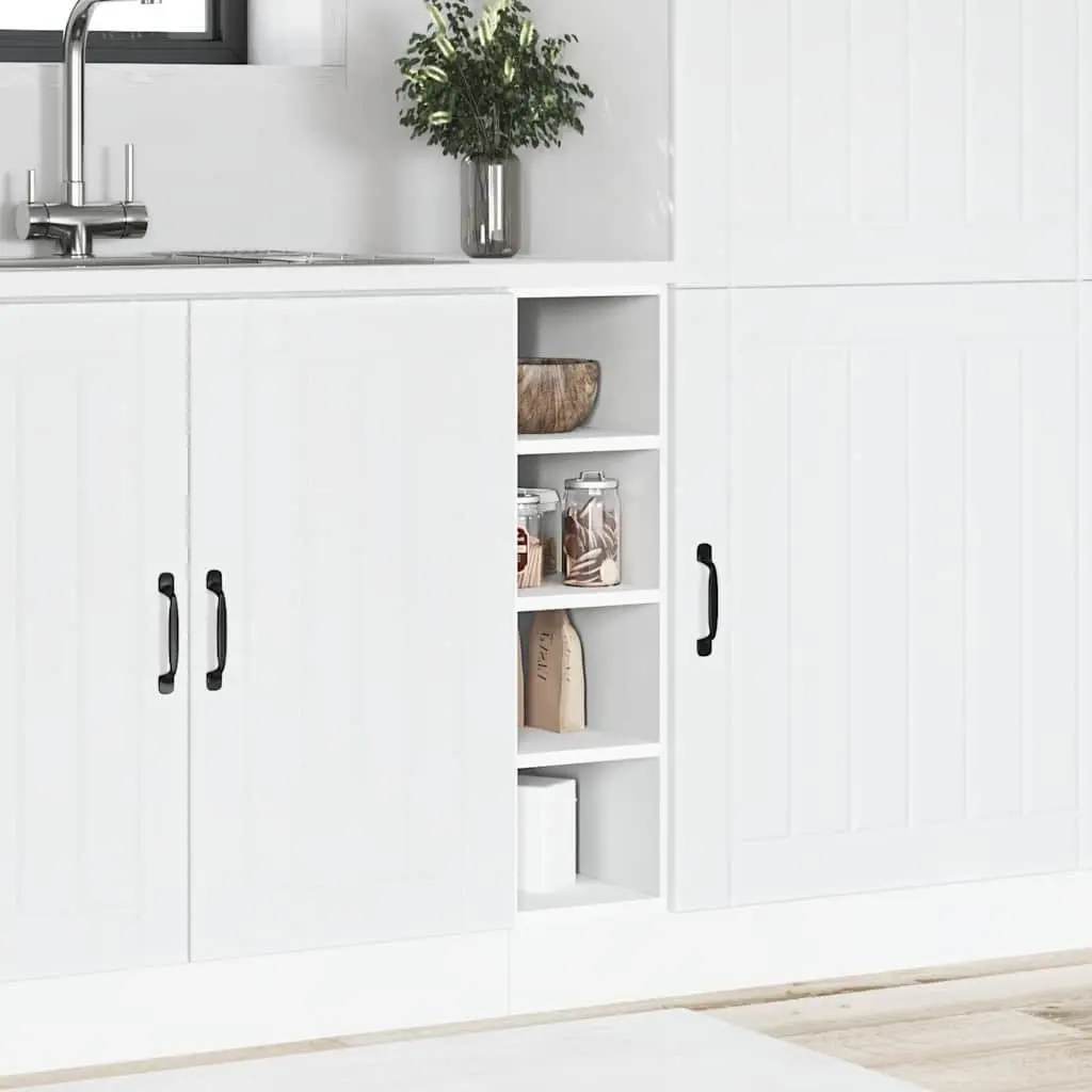 Kitchen Cabinet Adjustable Feet White 20x44.5x81.5cm Storage Cupboard Engineered Wood
