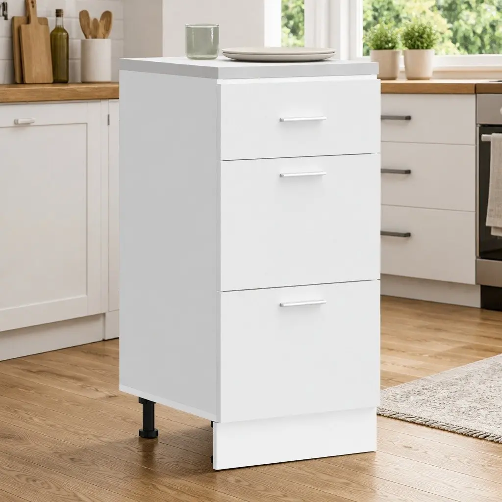White Kitchen Cabinet for Storage 40x46x81.5cm