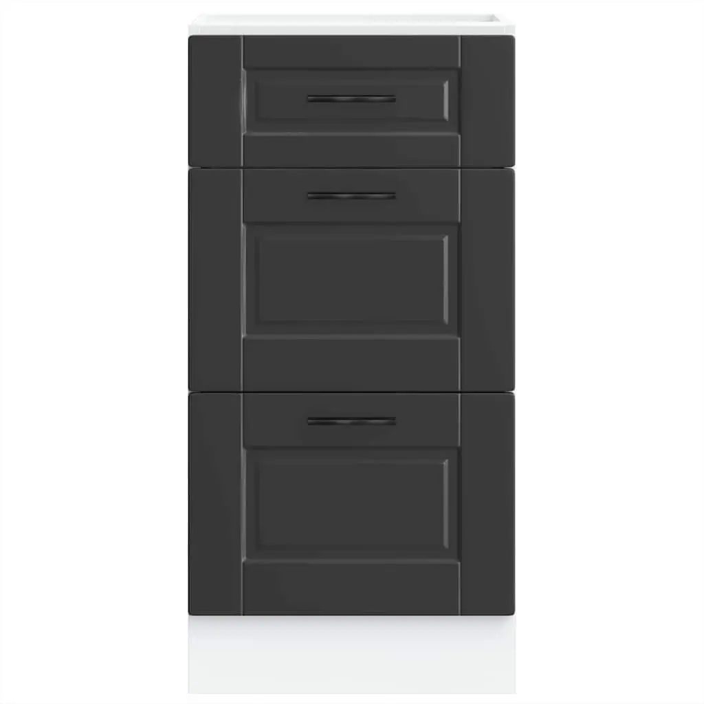 Black Engineered Wood Kitchen Cabinet