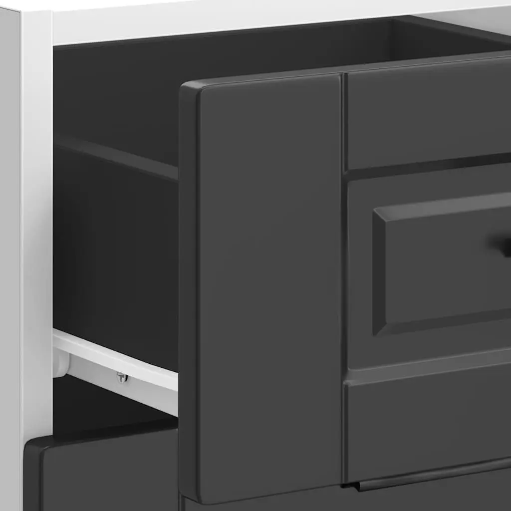 Black Engineered Wood Kitchen Cabinet