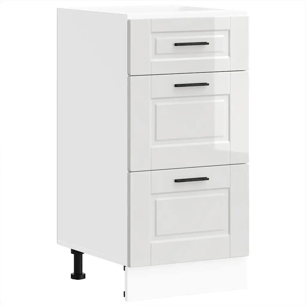 Kitchen Base Cabinet in High Gloss White