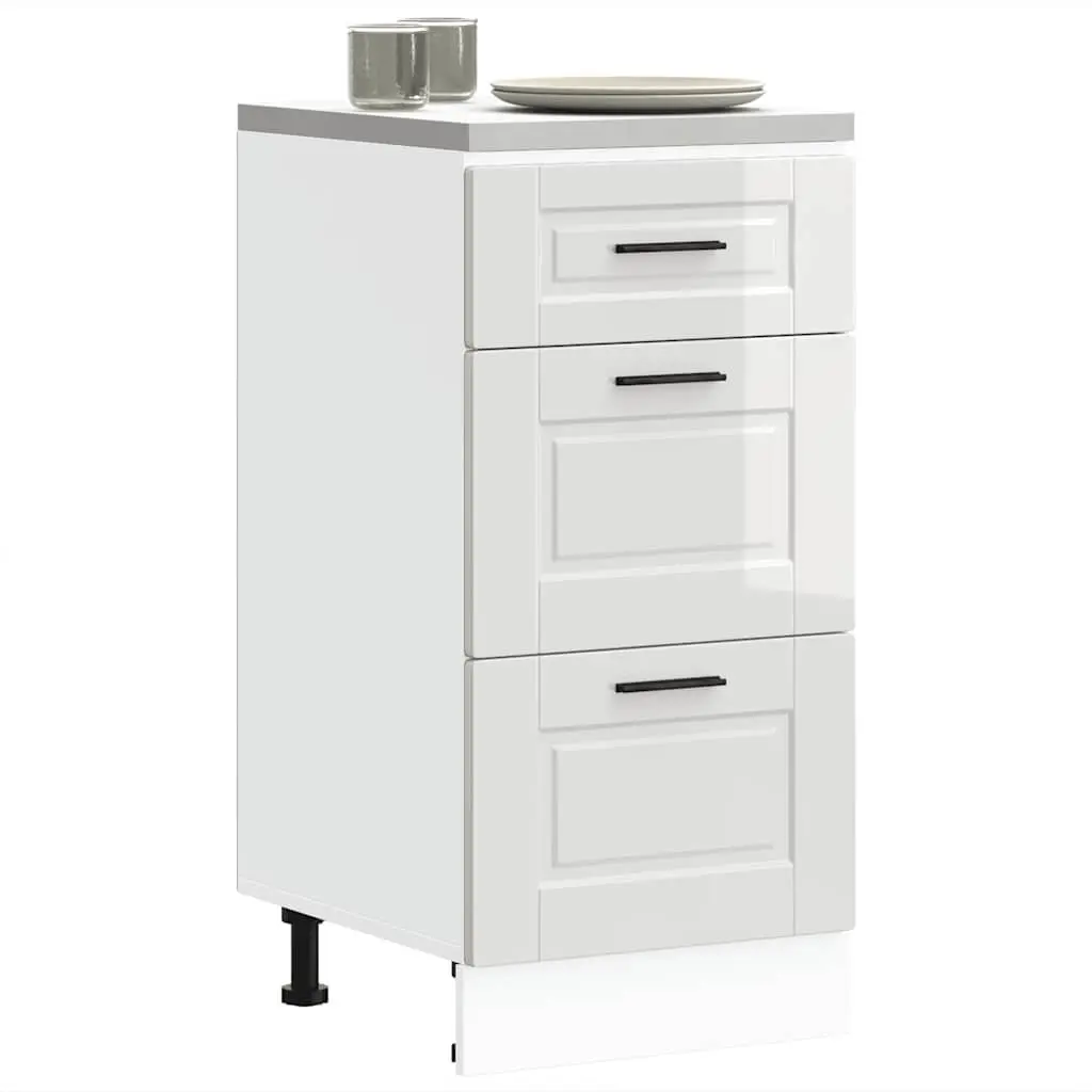 Kitchen Base Cabinet in High Gloss White