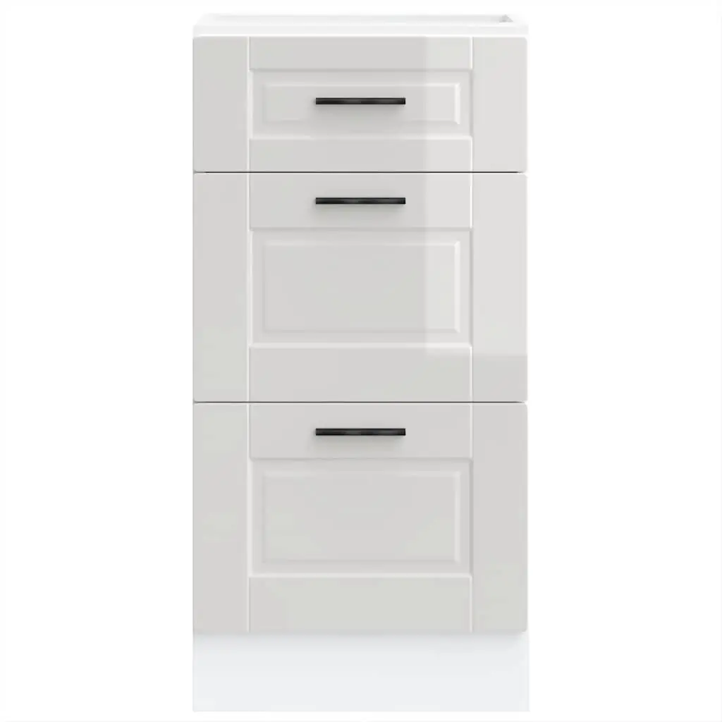 Kitchen Base Cabinet in High Gloss White