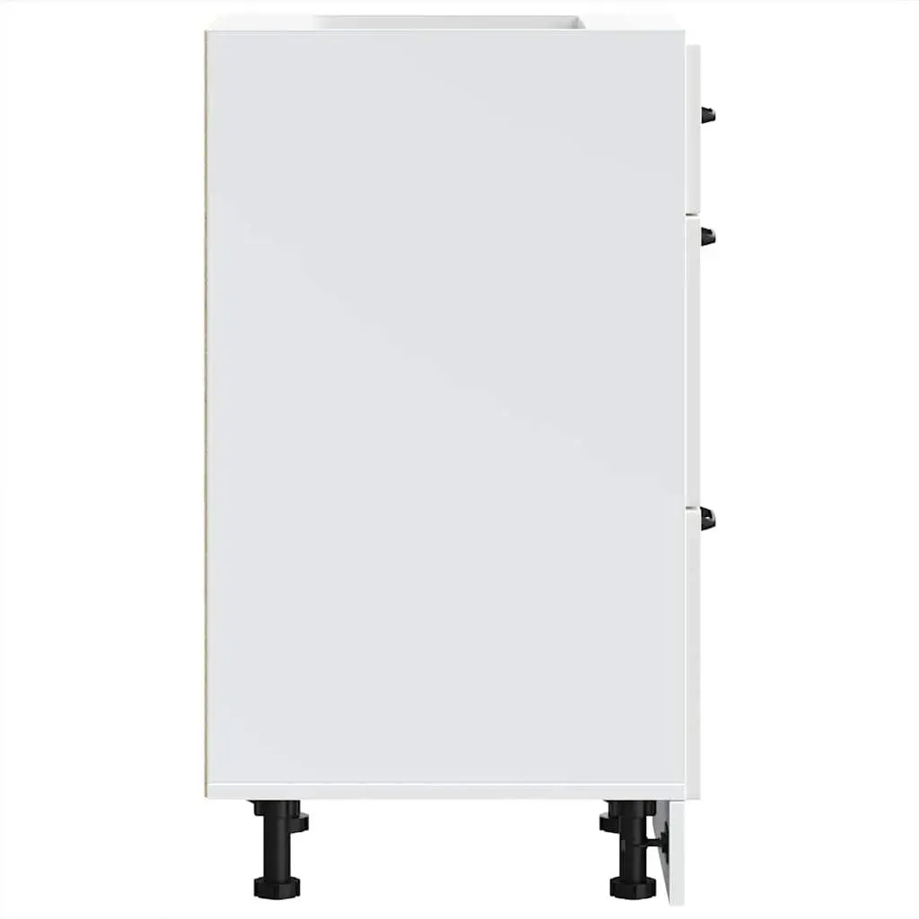Kitchen Cabinet White Engineered Wood Storage Cupboard Adjustable Feet