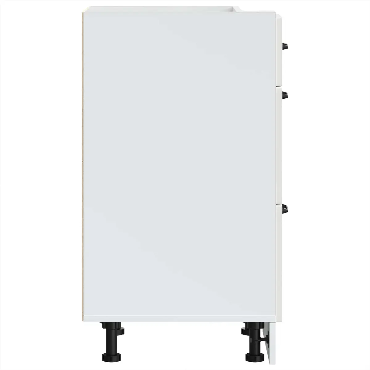 Kitchen Base Cabinet High Gloss White Engineered Wood Adjustable Feet Concealed Storage
