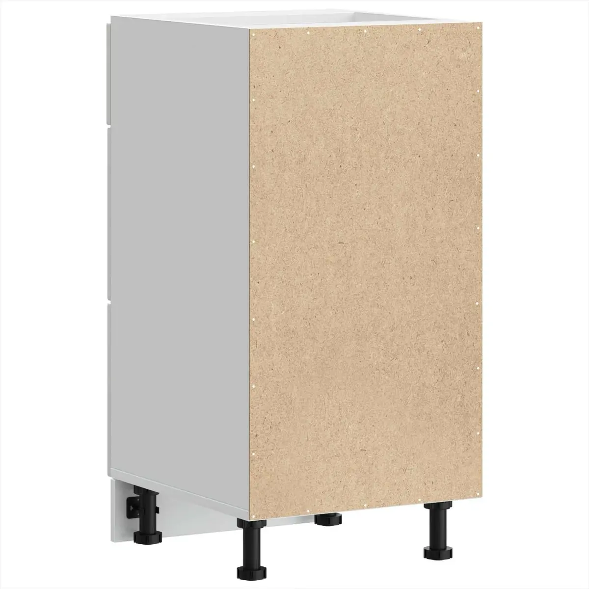 Kitchen Base Cabinet High Gloss White Engineered Wood Adjustable Feet Concealed Storage