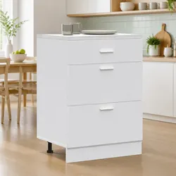 Compact White Kitchen Cabinet with Ample Storage