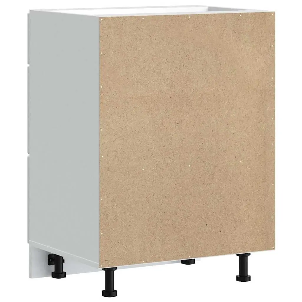 Kitchen Cabinet White Engineered Wood Adjustable Feet Storage Cupboard