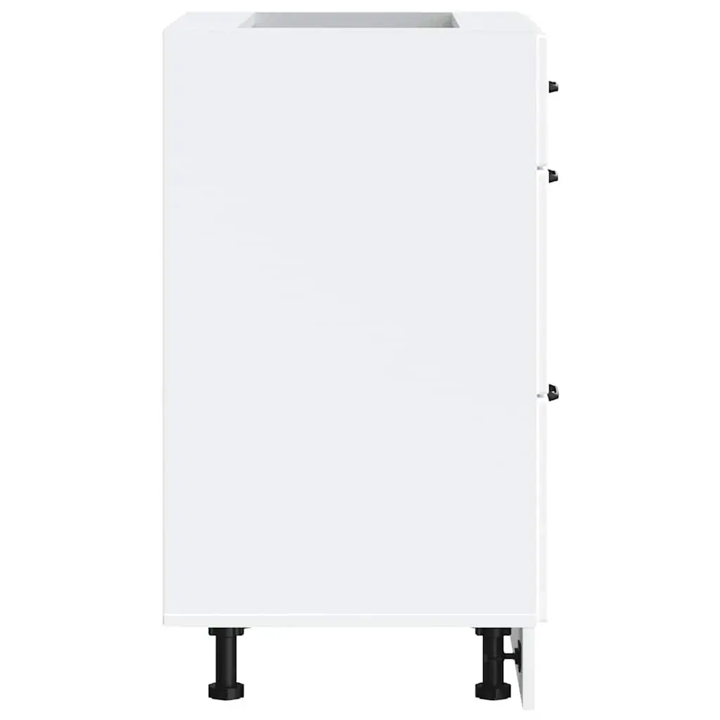 Kitchen Cabinet White Engineered Wood Adjustable Feet Storage Cupboard