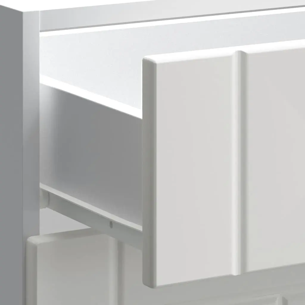 Kitchen Cabinet White Engineered Wood Adjustable Feet Storage Cupboard