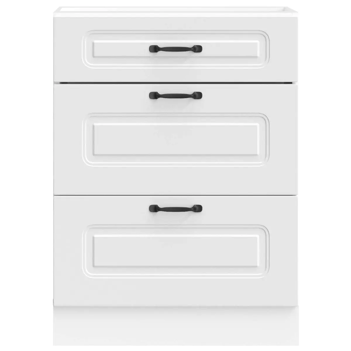 Kitchen Cabinet White Engineered Wood Adjustable Feet Storage Cupboard