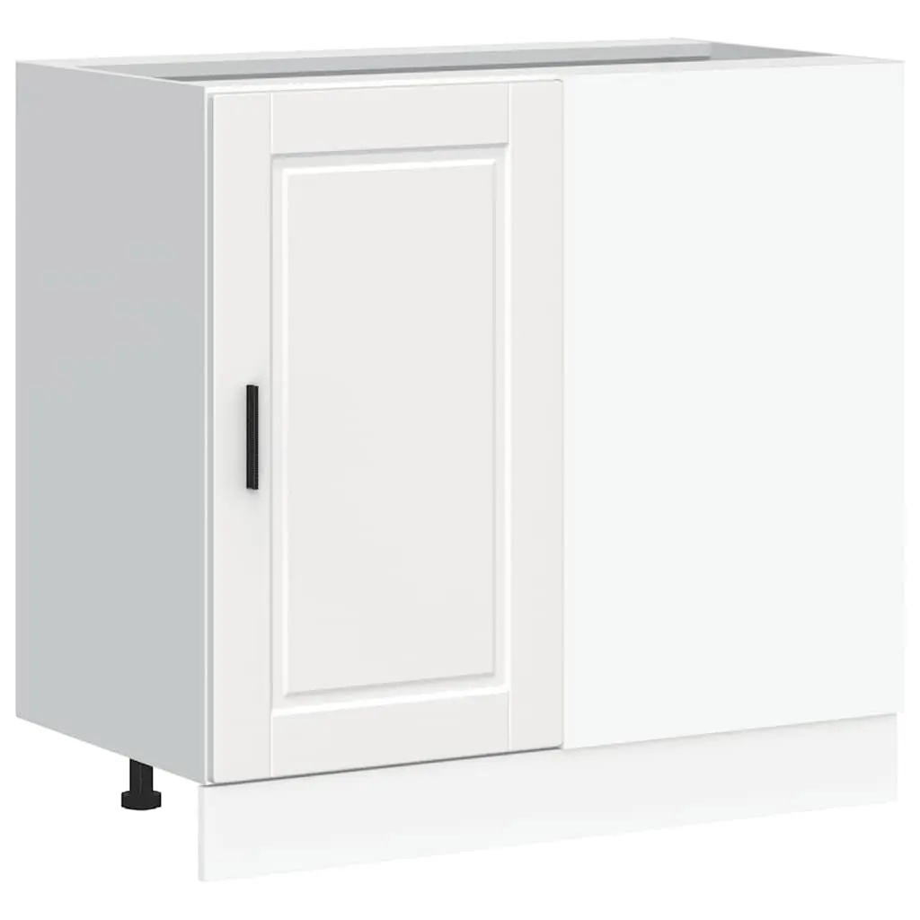 Kitchen Cabinet White Engineered Wood Storage Cupboard Adjustable Feet