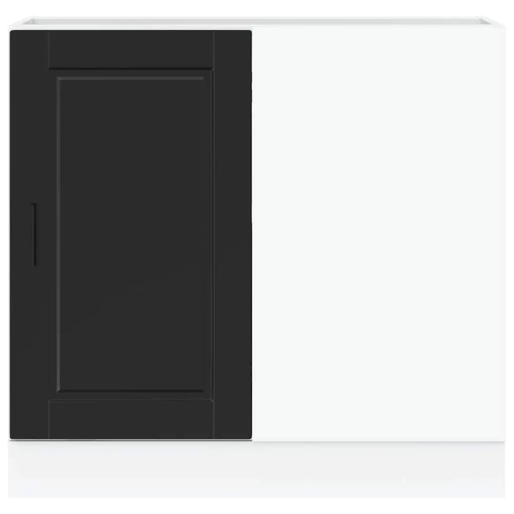 Kitchen Cabinet Black Engineered Wood Storage Cupboard Adjustable Feet
