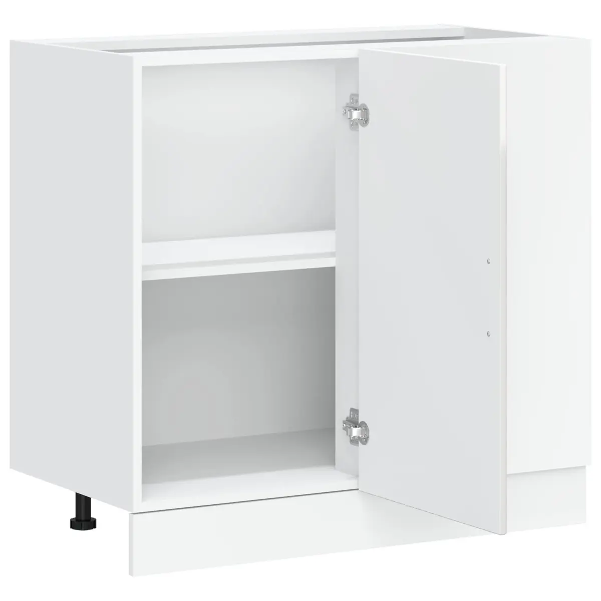 Kitchen Cabinet White High Gloss Engineered Wood Storage Unit Adjustable Feet
