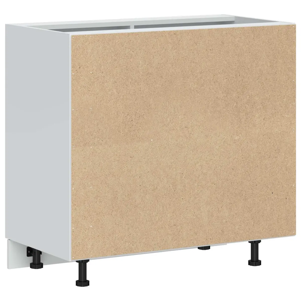 Kitchen Cabinet White High Gloss Engineered Wood Storage Unit Adjustable Feet