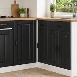 Black Kitchen Base Cabinet with Ample Storage