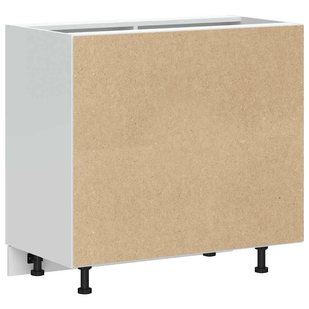Kitchen Base Cabinet Black Engineered Wood Sink Storage Furniture Cupboard