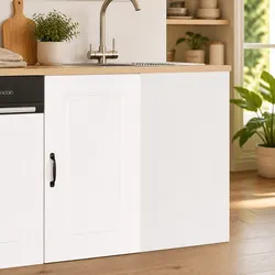 Compact White Kitchen Base Cabinet with Ample Storage