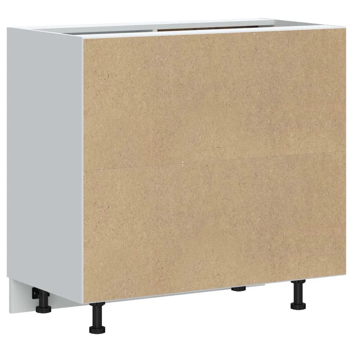 Kitchen Cabinet White High Gloss Engineered Wood Storage Organizer Adjustable Feet