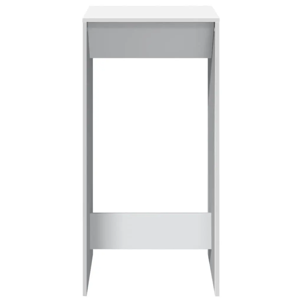 Bar Table White Tall Smooth Surface Engineered Wood