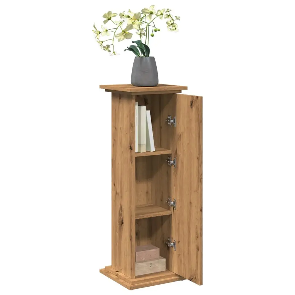 Display Stand Brown 31x30x90cm 3-Tier with Storage Cabinet