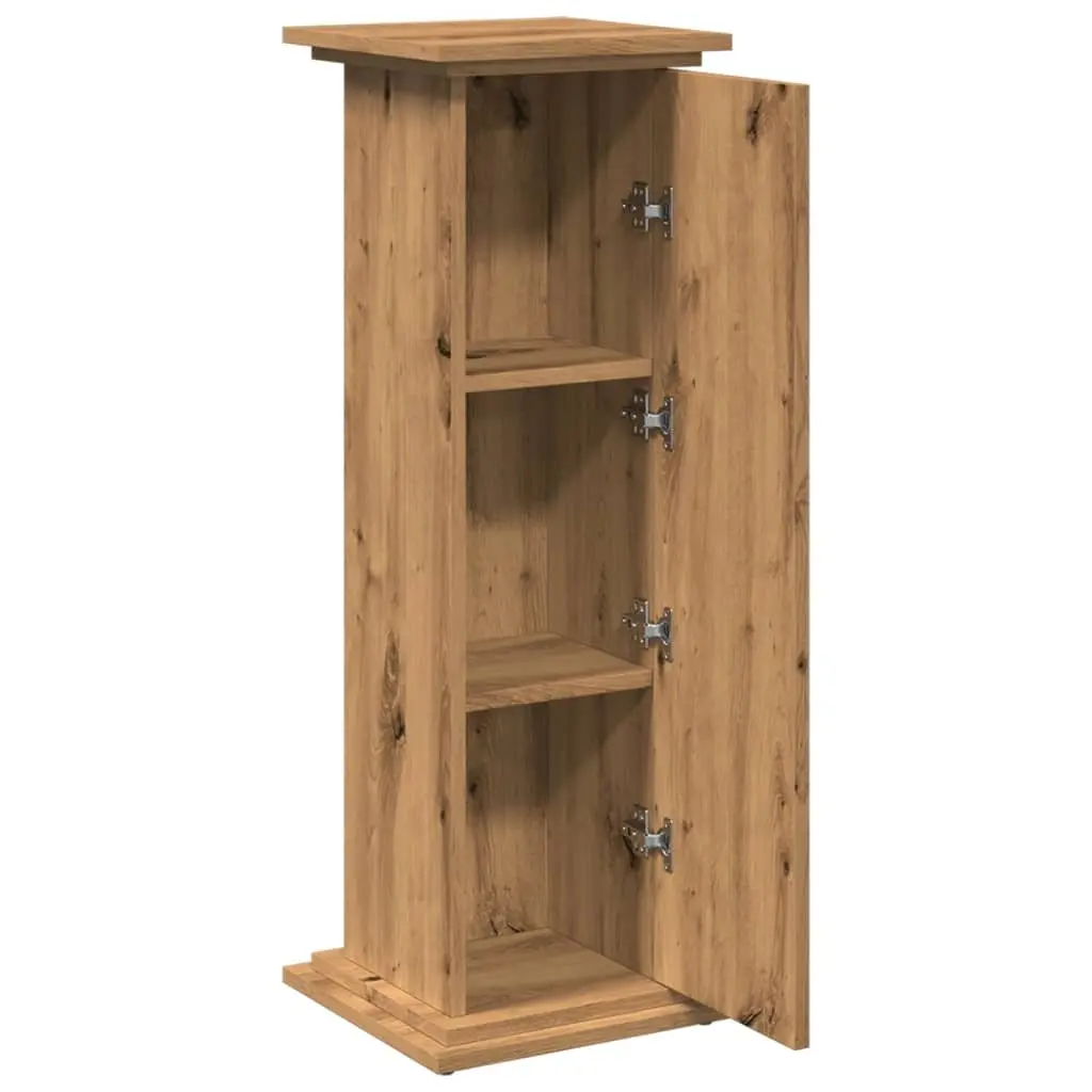 Display Stand Brown 31x30x90cm 3-Tier with Storage Cabinet