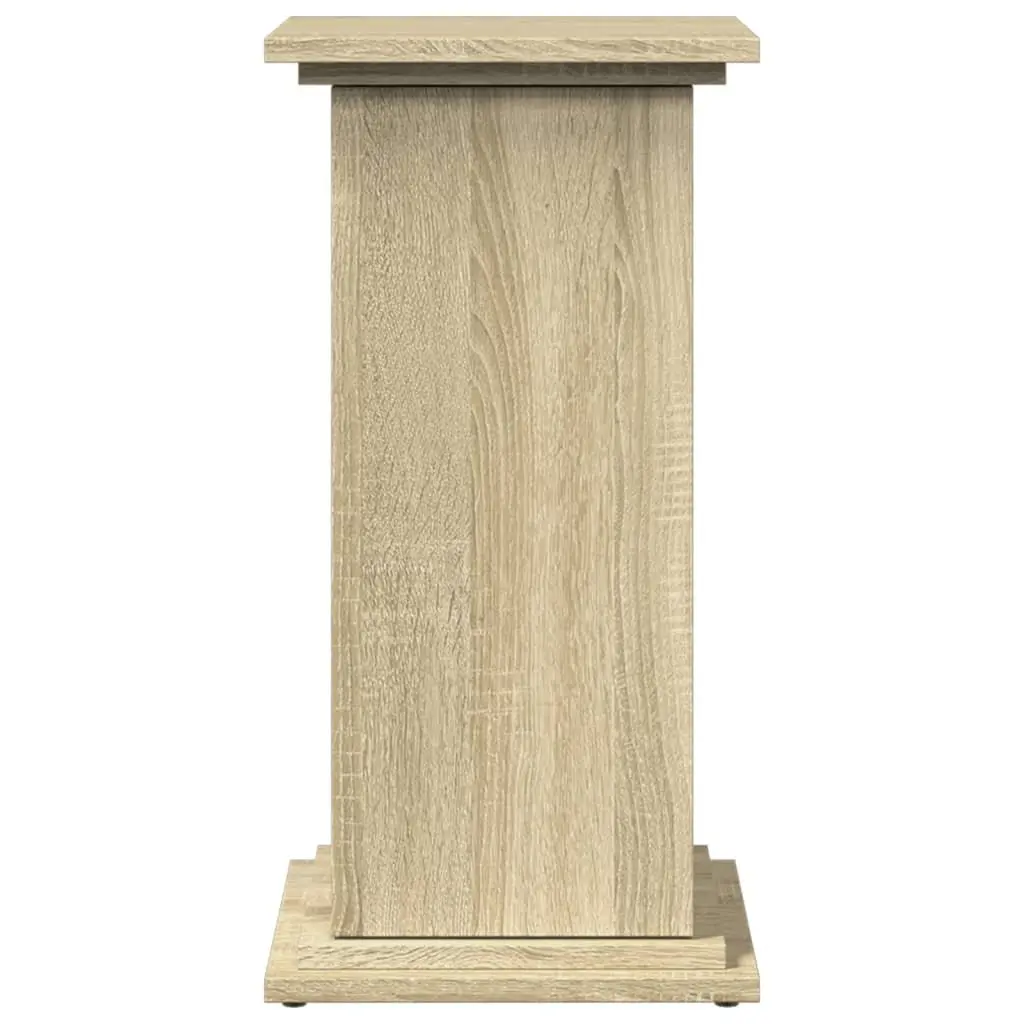 Plant Display Stand Brown Engineered Wood Cabinet Pillar Style Two-Tier Storage
