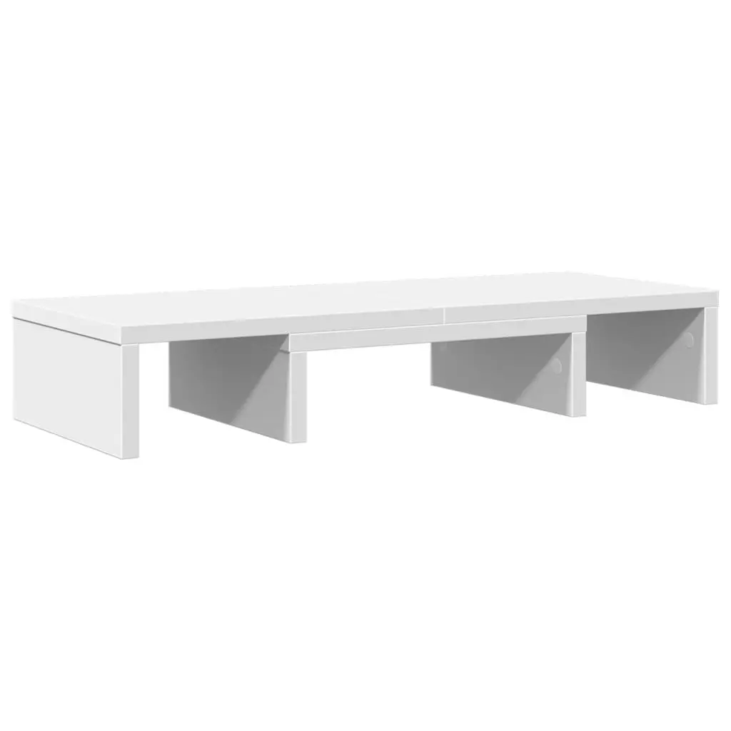 Monitor Stand Adjustable White Engineered Wood Computer Riser Desk Organiser