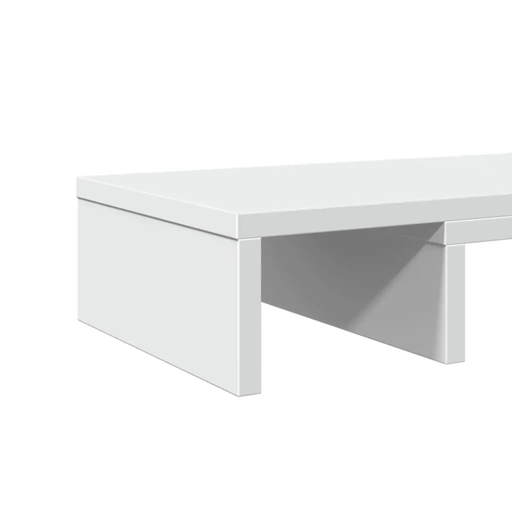 Monitor Stand Adjustable White Engineered Wood Computer Riser Desk Organiser