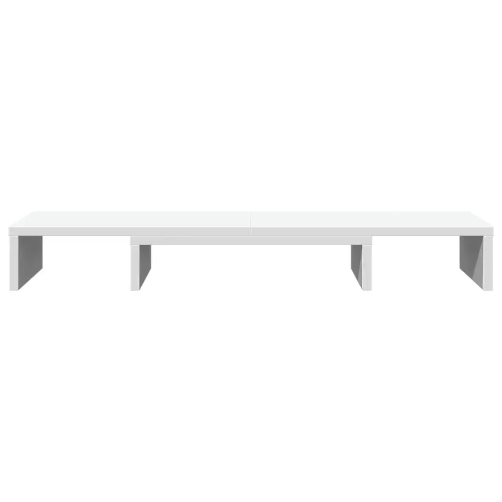 Adjustable Monitor Stand Riser White Engineered Wood Dual Monitor Desk Organizer