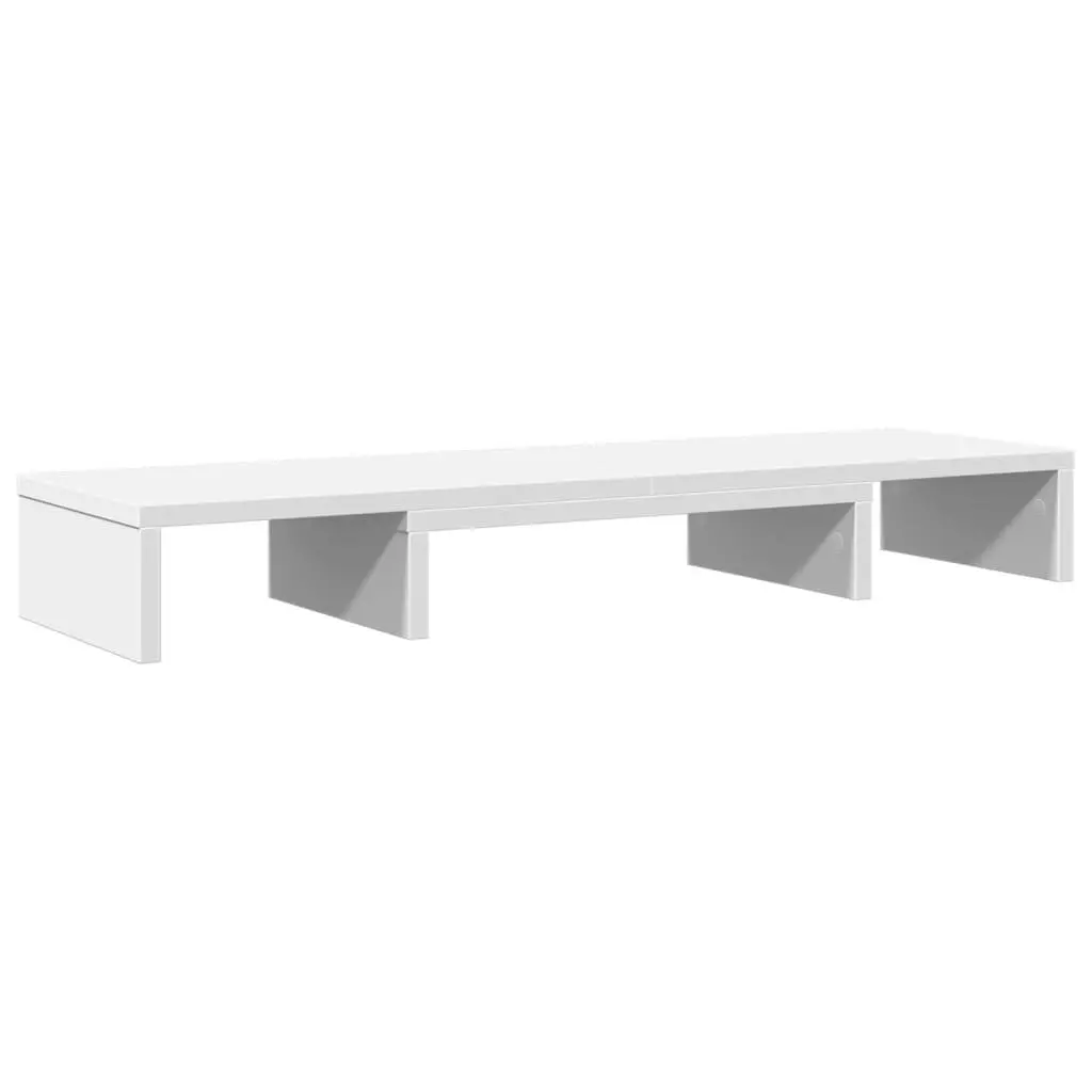 Adjustable Monitor Stand Riser White Engineered Wood Dual Monitor Desk Organizer